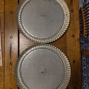 2 Pampered Chef 10” Flan Tart Quiche pans